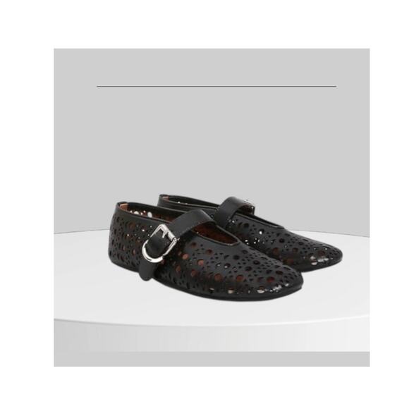 Beauty Cry Shoes - Beauty Cry Women's Mesh Ballet Flats Buckle Strap Ballerina Flat Shoes Size 8